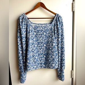 Square-neck Lauren Conrad blue sweater shirt